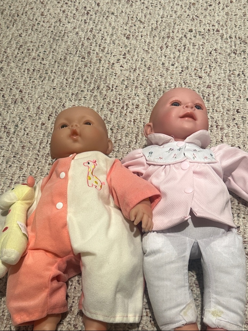 Plush Baby Doll in Peach & Pink Outfit - Soft Toddler Toy
